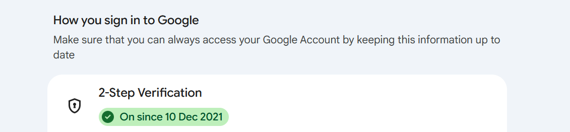 2fa status